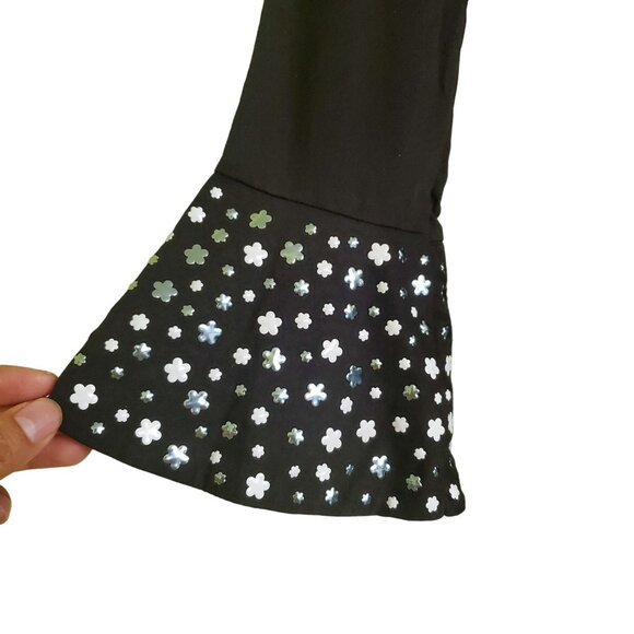 Michael kors blouse womens size small black color Flare sleeve Studded roundneck - Picture 2 of 14